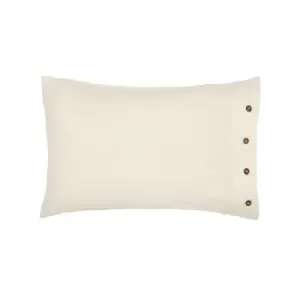 Image of William Morris Pure Linen Cotton Standard Pillowcase, White