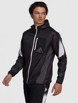 image of adidas Activated Tech Windbreaker - Black/White Size M Men