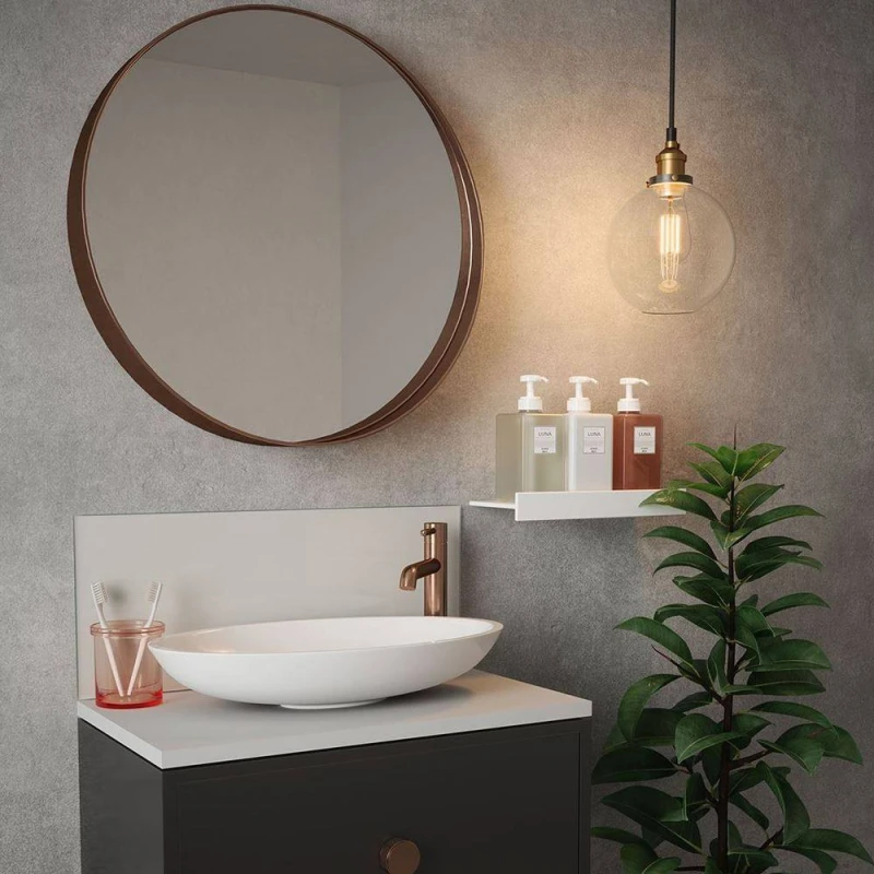 Image of Silk Grey Glass Bathroom Splashback 250 X 500 X 4Mm, Grey SB50856