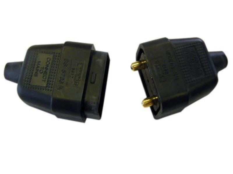 Image of Dencon 9412Bnb 2 Pin Rubber Connector Plug 10A Black Dcn9412Bnb
