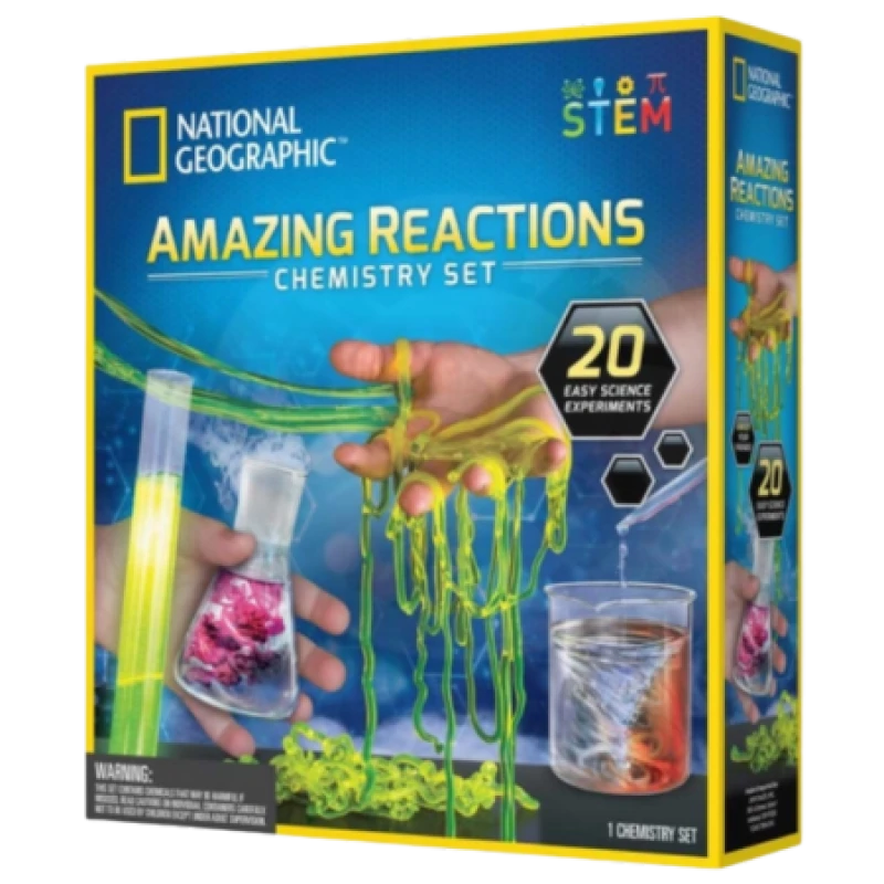 Image of National Geographic Amazing Reactions Chemistry Set NAT-JM80599U