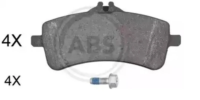 Image of A.B.S. 35076 Brake pad set prepared for wear warning indicator Brake Pad Set,disc brake (402)