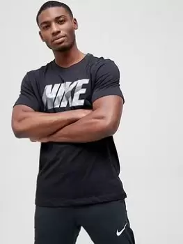 Image of Nike Train Dri FIT Camo Graphic T-Shirt - Black, Size S, Men