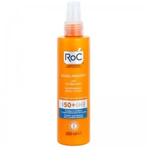 image of RoC Soleil Protexion+ Protective Moisturising Lotion in Spray SPF 50+ 200ml