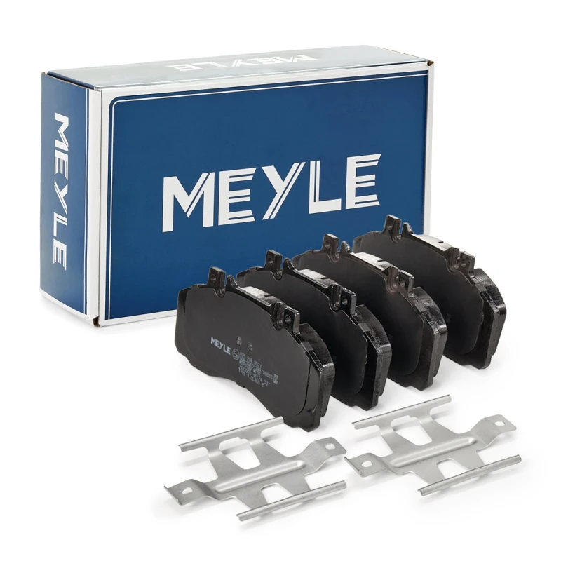 Image of MEYLE 025 298 3521 Brake pad set prepared for wear warning indicator, Original Quality, with anti-squeak plate Brake Pad Set,disc brake (402)