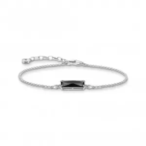 image of Sterling Silver Black Stone Bracelet A2019-641-11-L19V