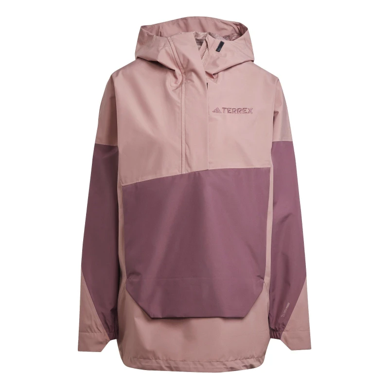 Image of adidas Womens Terrex Xploric Climaproof Half Zip Waterproof Jacket Warm Clay female 12 (M)