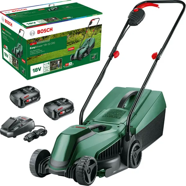 image of Bosch EasyMower 18V-32-200 2 x 2.5Ah Li-ion Cordless Rotary Lawnmower