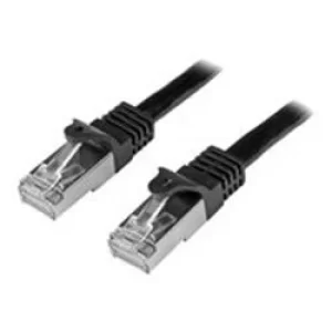 image of StarTech Cat6 Patch Cable Shielded SFTP Snagless Gigabit Network Patch Cable Black Ethernet Lead 3M