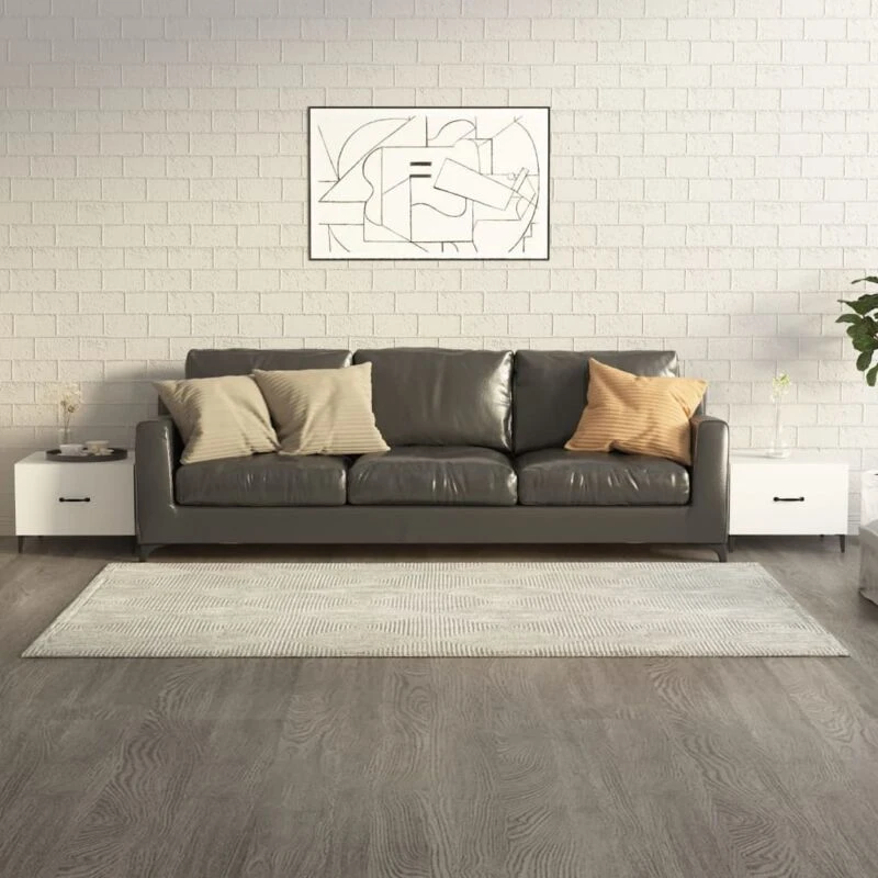 Image of Vidaxl Coffee Table With Metal Legs 2 Pcs White 50X50X40 Cm, White 812727