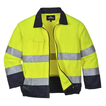 Image of Portwest Madrid Hi Vis Jacket Yellow / Navy 3XL
