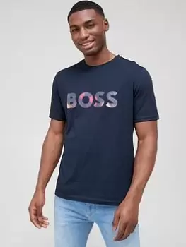 Image of BOSS TeeArt T-Shirt - Dark Blue, Dark Blue, Size 3XL, Men