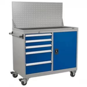 image of Sealey API1103A Industrial Mobile Workstation 5 Drawer & 1 Shelf L...