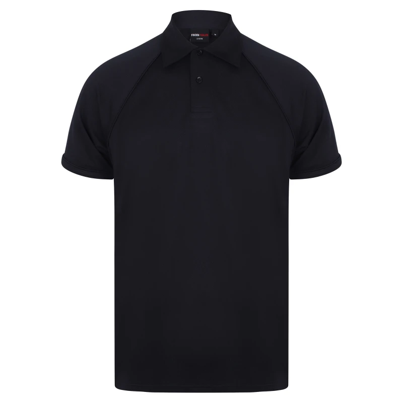 Image of Finden & Hales Mens Piped Performance Sports Polo Shirt in Mid Navy Size: Small Mid Navy Male S
