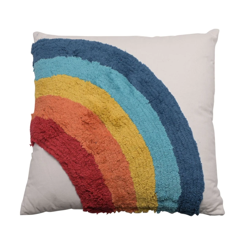 Image of The Christmas Gift Co. Rainbow Tufted Cushion 45CM X 45CM Multi