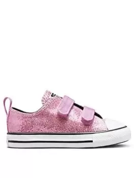 image of Converse Infant Converse Chuck Taylor All Star 2v Glitter Ox, Pink, Size 5