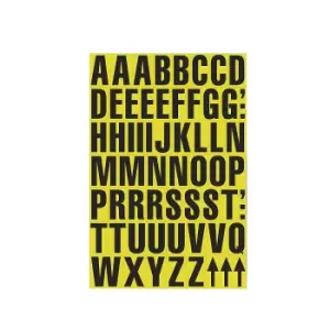 image of A4 sheet with characters, magnetic letters, pack of 2, yellow background