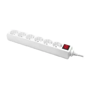 image of LogiLink LPS202 power extension 1.5 m 6 AC outlet(s) White