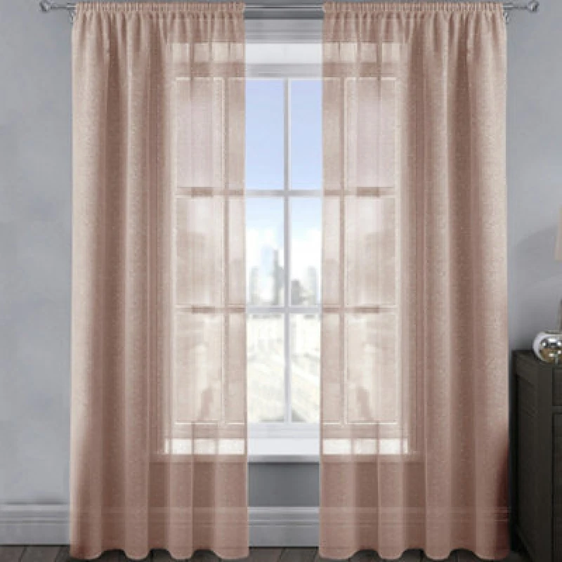 Image of Velosso Alessandria Sheer Voile Panel Slot Top in Pink Size: 137cm width x 229cm drop Pink Unisex 137cm width x 229cm drop
