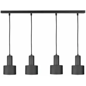Image of Keter Luce Bar Pendant Ceiling Light Black, 100cm, 4x E27