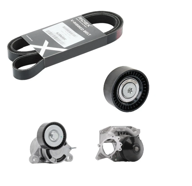Image of RIDEX 4172P0117 Water Pump + V-Ribbed Belt Kit Water Pump + V-Ribbed Belt Kit (4172)
