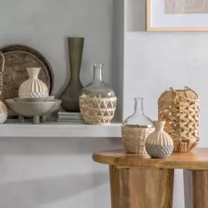 Image of Egerton Lantern Natural Brown/White