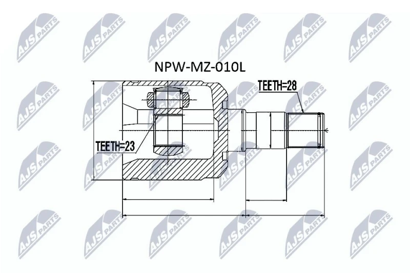 Image of NTY CV joint kit NTY NPW-MZ-010L