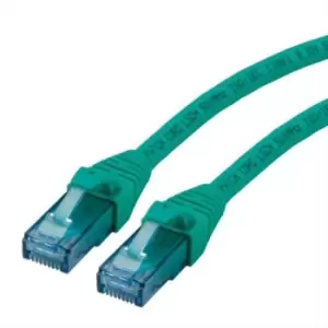 image of Roline Unshielded Cat6a Cable Assembly 2m, Green, Male RJ45