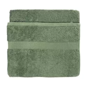 Image of Loft Combed Cotton Bath Towel Eucalyptus