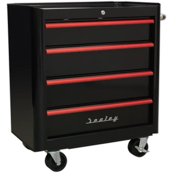 Image of Sealey Retro Style 4 Drawer Roll Cabinet Black / Red