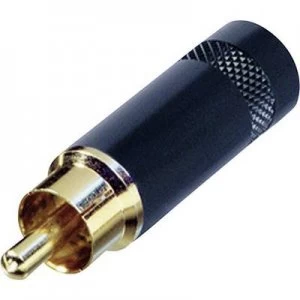 Image of RCA connector Plug straight Number of pins 2 Black Rean AV NYS352BG