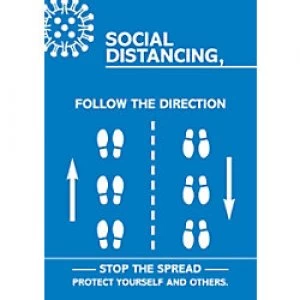 Image of Seco Health & Safety Poster Social distancing - follow the direction Semi-Rigid Plastic 42 x 59.5 cm