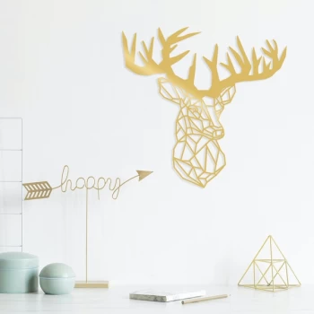 Image of Deer3 - Gold Gold Decorative Metal Wall Accessory