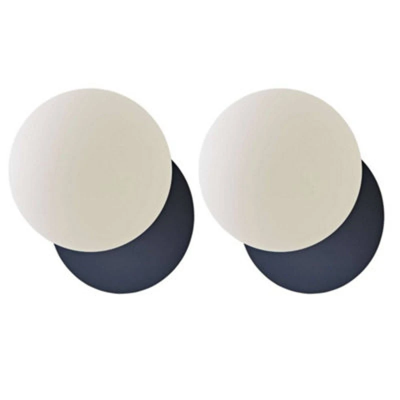 Image of ValueLights ValueLights Darla Pair of Frosted Globe IP44 Rated Bathroom Wall Lights with Bulbs in Dark Navy Dark Navy One Size Unisex 5059406070426
