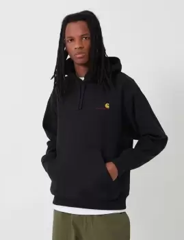 Image of Carhartt Wip Hooded American Script Sweat, Black, Male, Hoodies, I028279