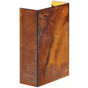 image of Nordlux Fold 10cm LED Dimmable Outdoor Up Down Wall Lamp Corten, IP54, 3000K