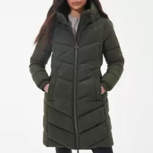 image of Barbour International Longline Boston Quilted Shell Hooded Coat - UK 10