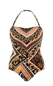 Image of Seaspray Multicoloured Valentina Scarf Print Bandeau Swimsuit - 8