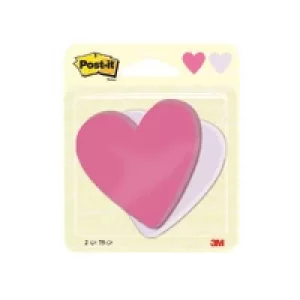 Image of Post-it Notes Heart Shape 75 Sheets 70 x 72mm (Pack of 2) 7100236596