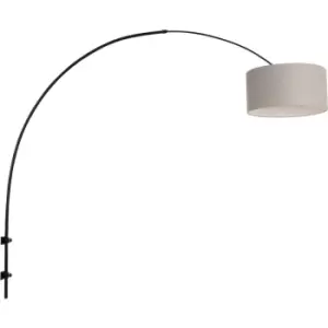 image of Sienna Lighting - Sienna Sparkled Light Wall Lamp with Shade Matt Black, Grey Shade