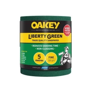 image of Oakey Liberty Green Sanding Roll 115mm x 10m Coarse 60G