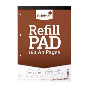 Image of Silvine A4 Punched Refill Pad 80 Leaf Feint Ruled Pack of 6