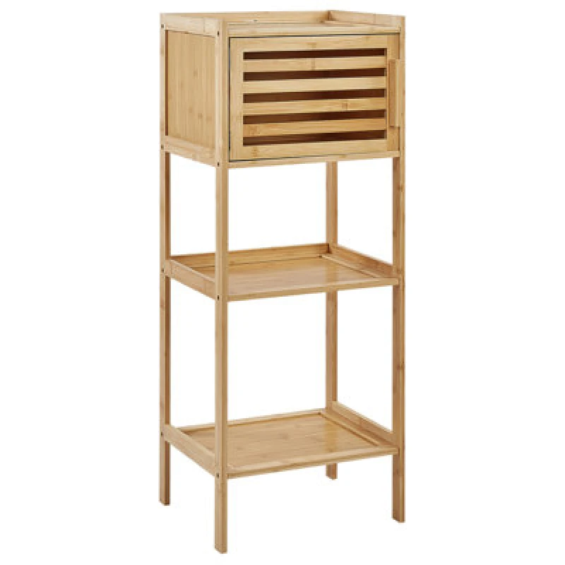 Image of Beliani Shelving Unit Beckley Bamboo Wood Light Brown