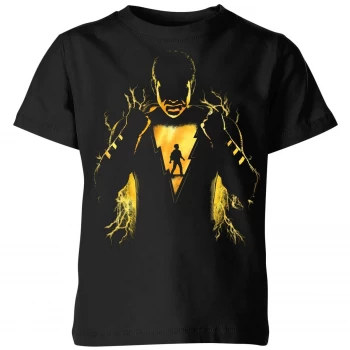 Image of Shazam Lightning Silhouette Kids T-Shirt - Black - 5-6 Years
