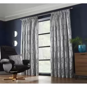 Image of Essential Living Ome Pencil Pleat Taped Top Curtains Silver 167cm x 228cm