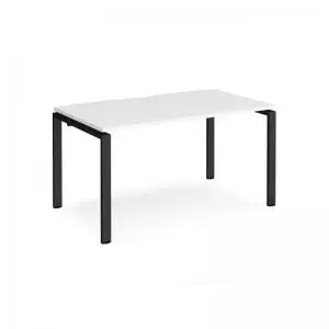 image of Adapt single desk 1400mm x 800mm - Black frame and white top