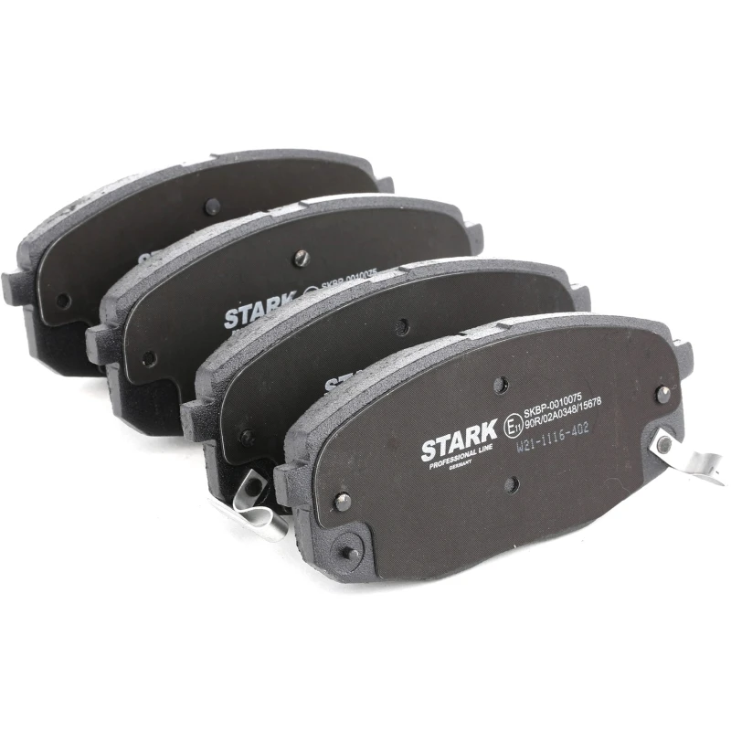Image of STARK SKBP-0010075 Brake pad set Front Axle, with acoustic wear warning, with anti-squeak plate Brake Pad Set,disc brake (402)
