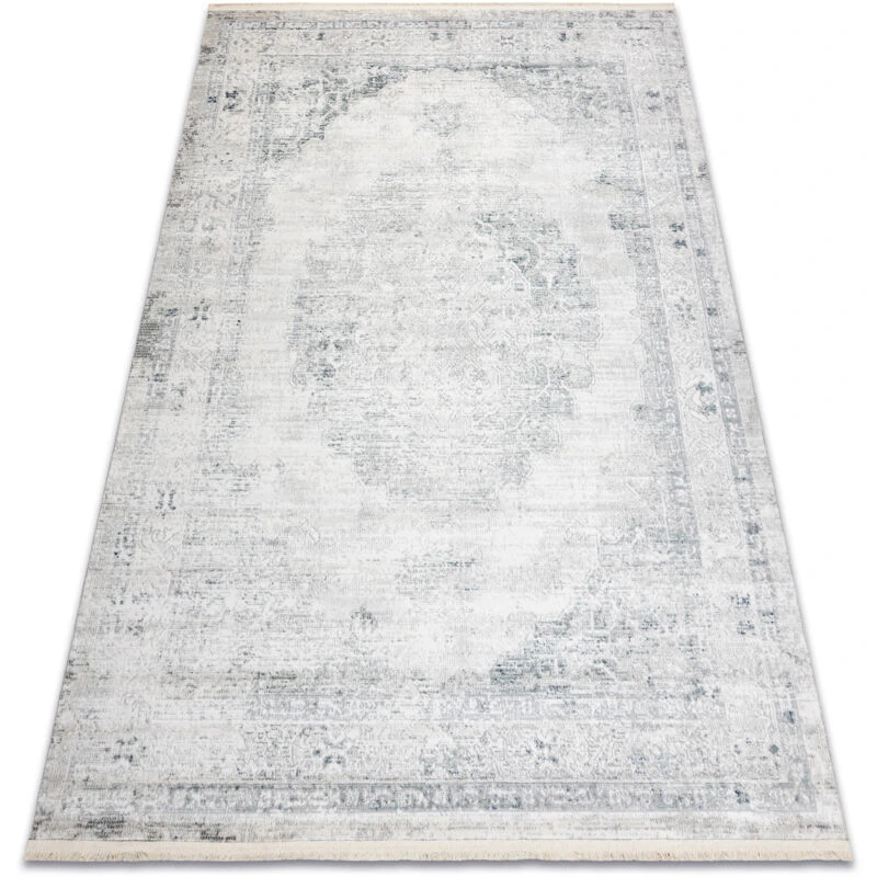Image of RugsX Distin 0201A White / Blue / Light Green Modern Carpet - Ornament, Fram 80X150 Cm