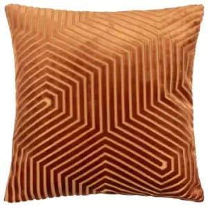 Image of Evoke Cut Velvet Cushion Brick