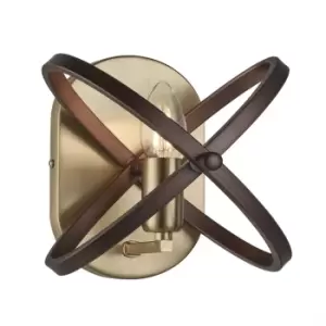 Image of Hoopla 1 Light Candle Wall Light Bronze, Brown, E14